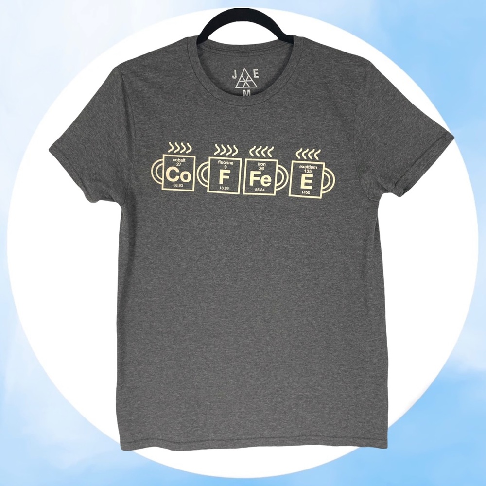 JEM Collective Gray Coffee Elements Graphic Tee Scientific Periodic Table Small
